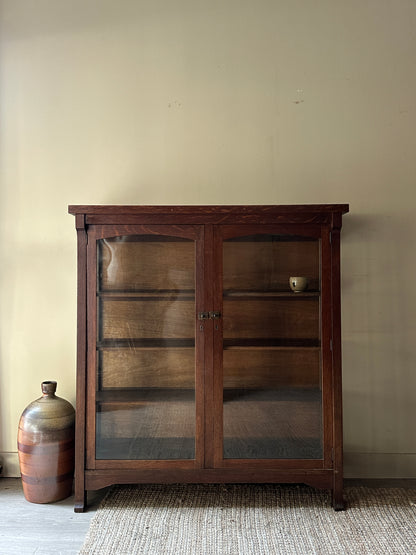 Mission oak display case