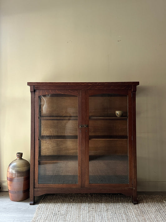 Mission oak display case