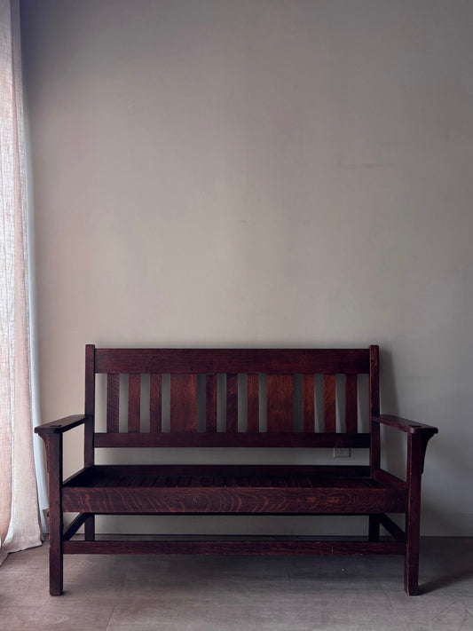 Arts & Crafts slatted bench