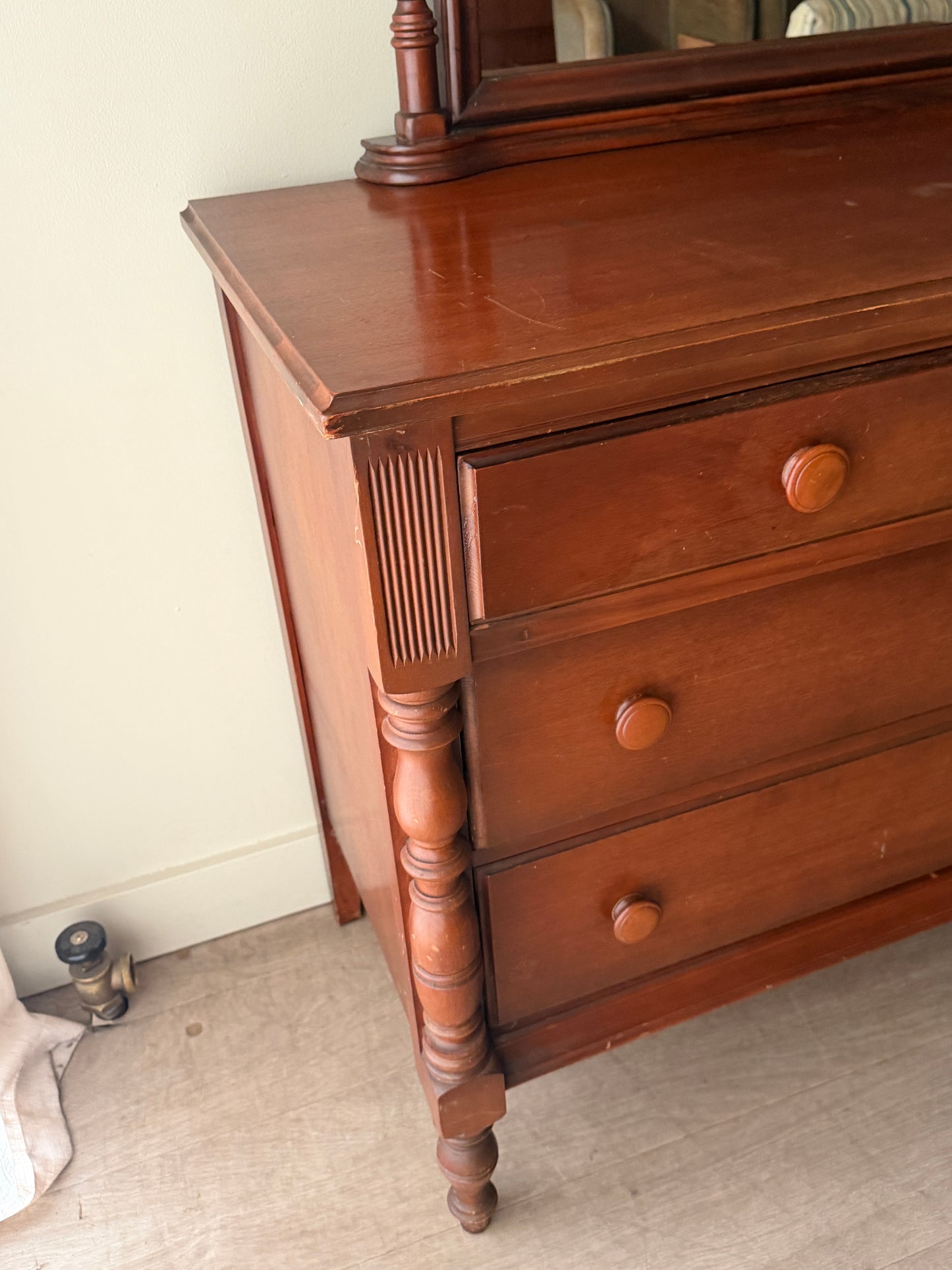 Cherry dresser with mirror