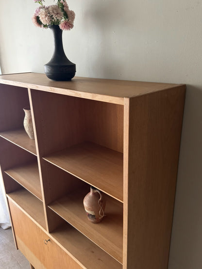 Carlo Jensen for Poul Hundevad Danish oak bookcase cabinet