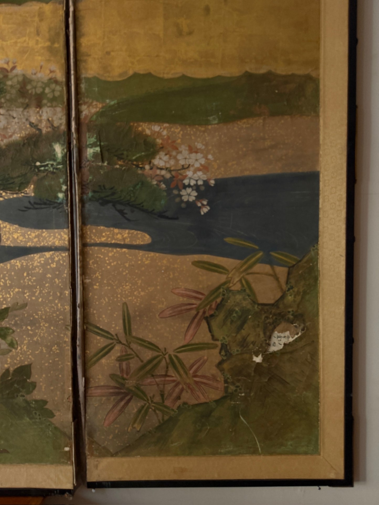 Large Japanese painted screen