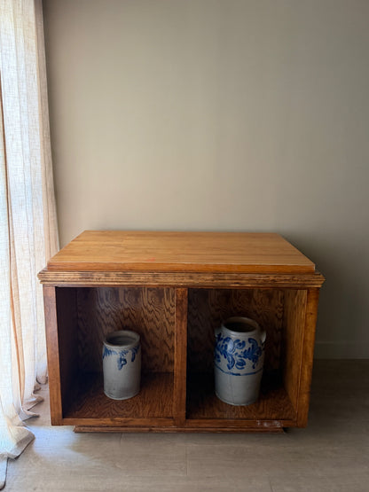 Oak mercantile table/island with butcher block top