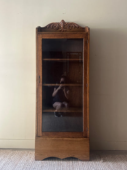 Oak glass display case