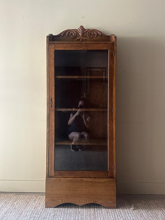 Oak glass display case