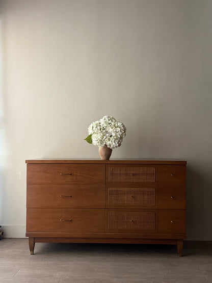 Walnut 6 drawer dresser