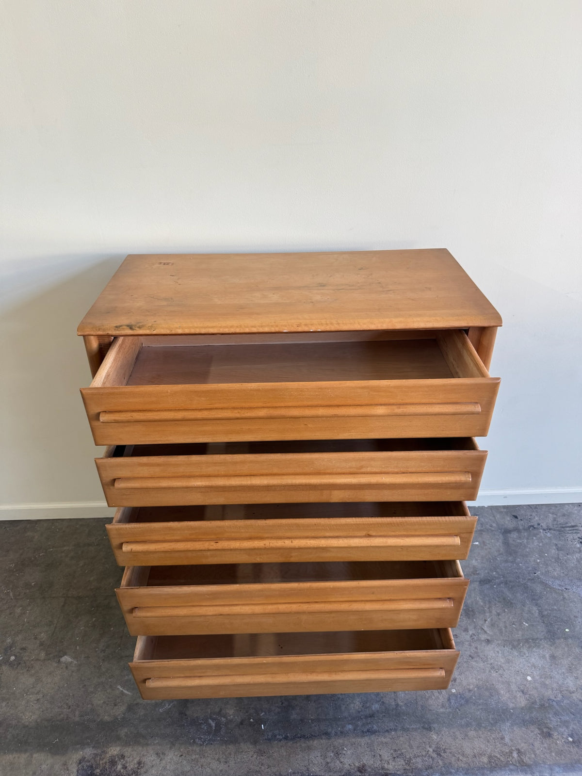 Maple tallboy dresser