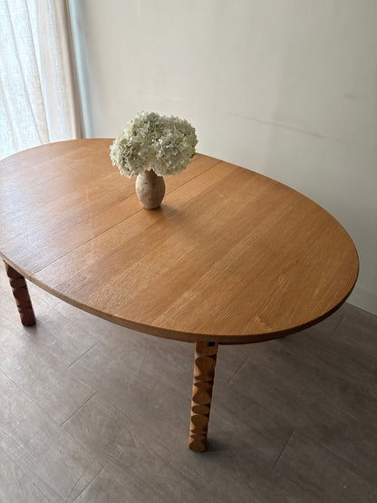 Danish oak dining table with extension