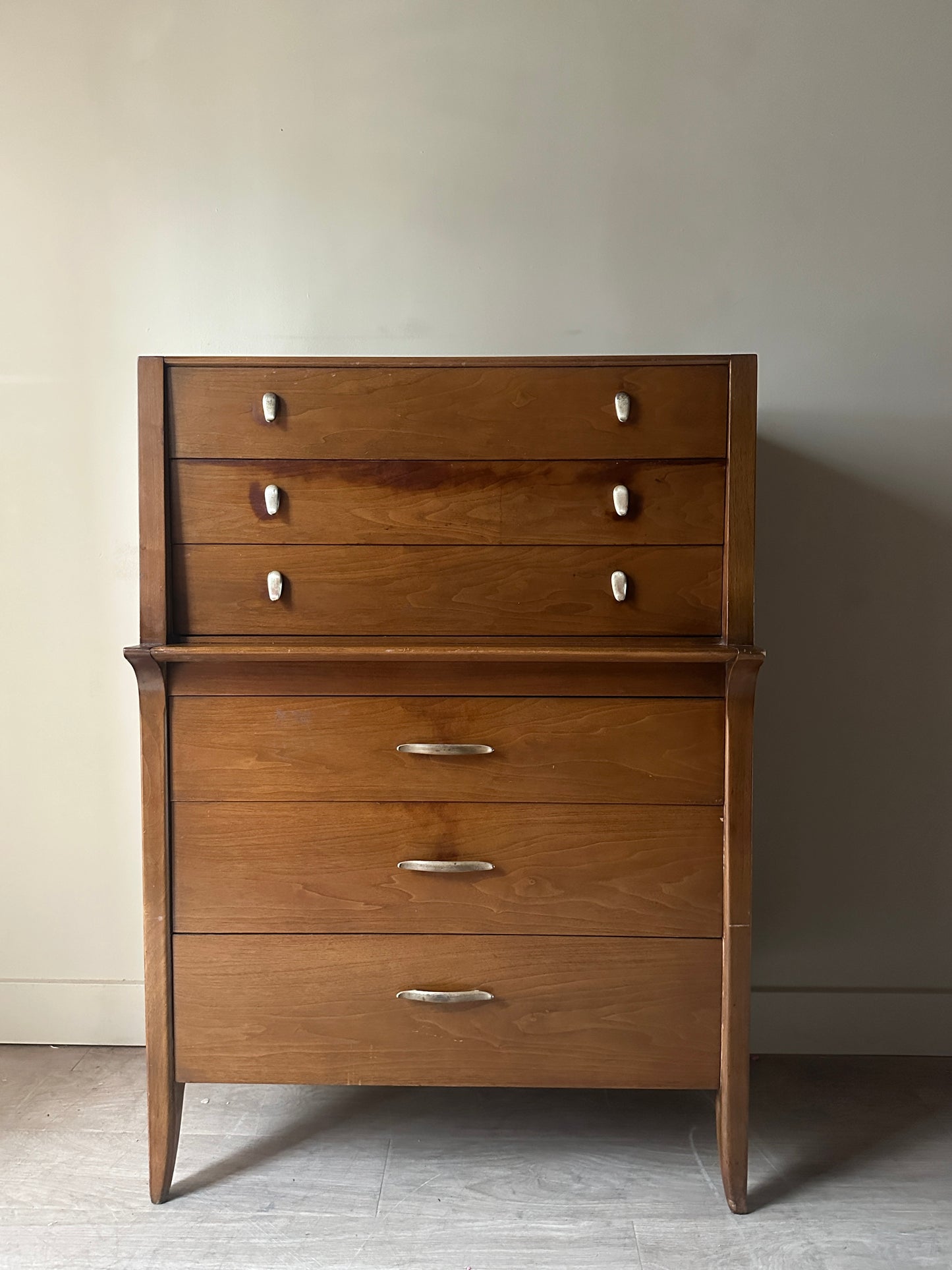 Walnut brass knob tallboy