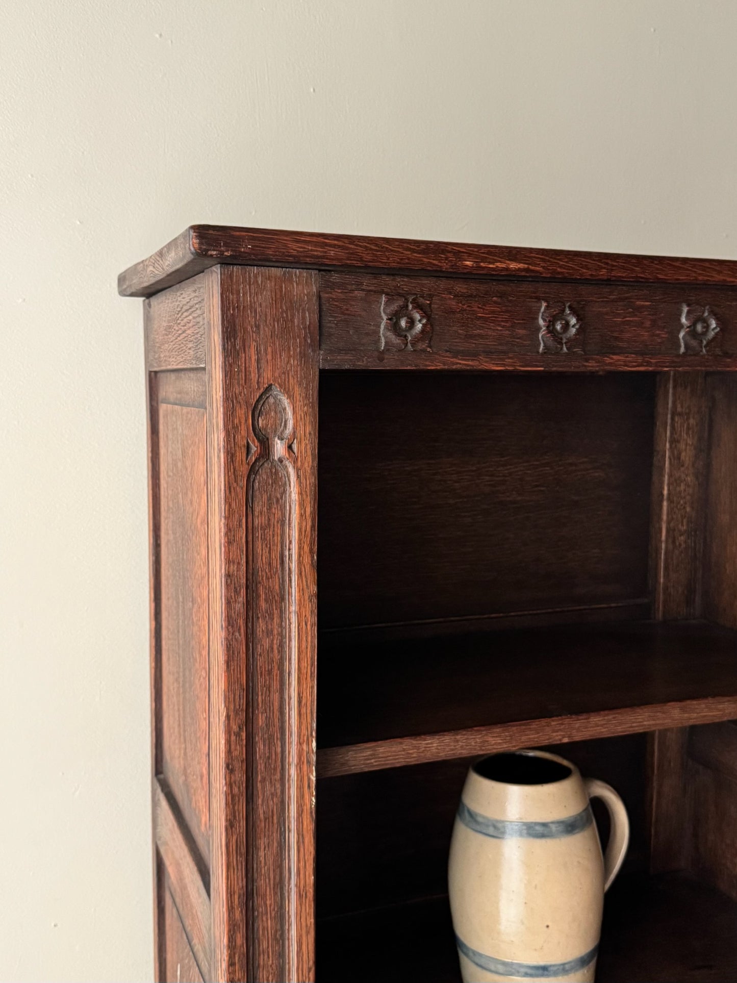 Oak book case cabinet