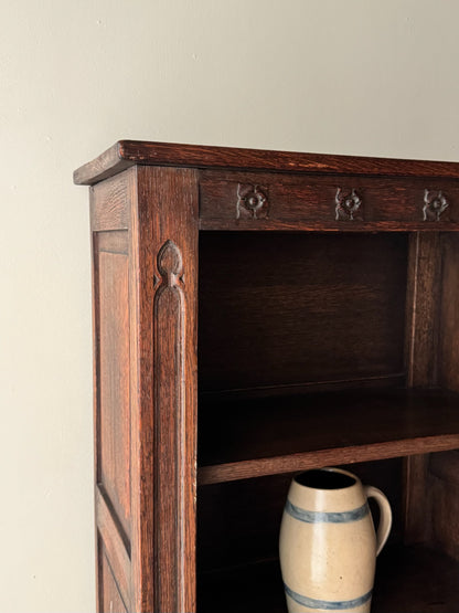 Oak book case cabinet