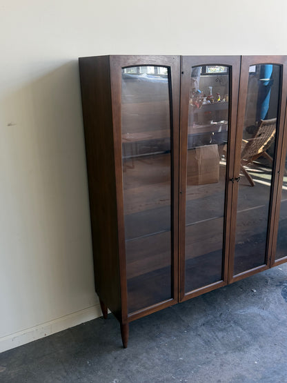 Broyhill walnut display cabinet