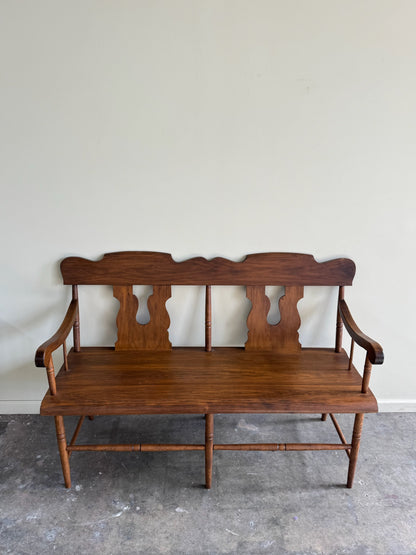 Walnut deacon’s bench