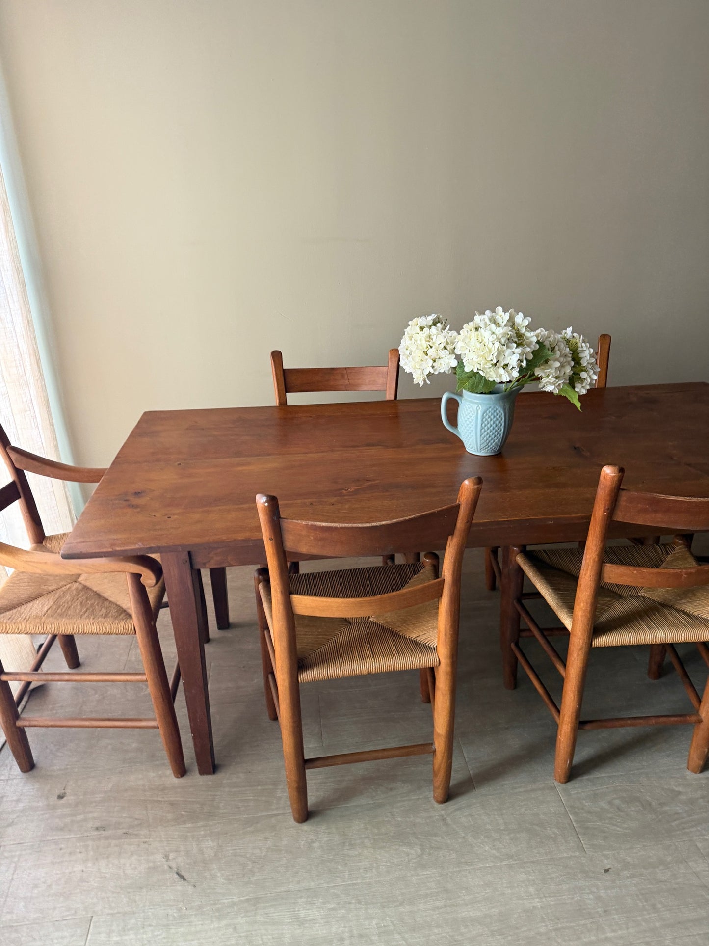 Pine farmhouse dining table