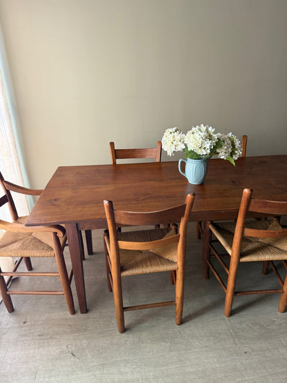 Pine farmhouse dining table