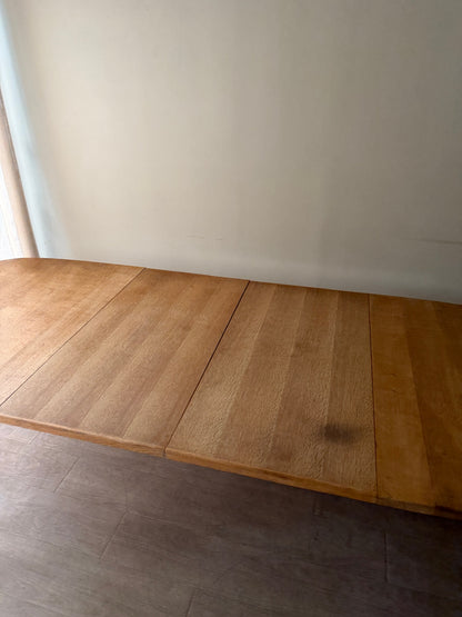 Danish oak dining table with extensions