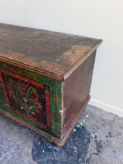 Scandinavian painted pine dower chest