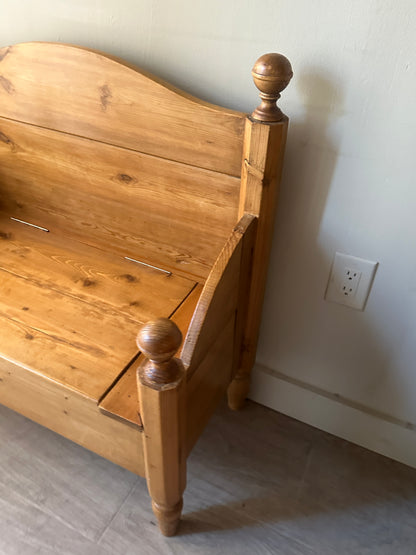 Swedish pine bench with storage