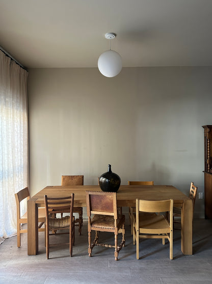 Solid scrubbed pine dining table