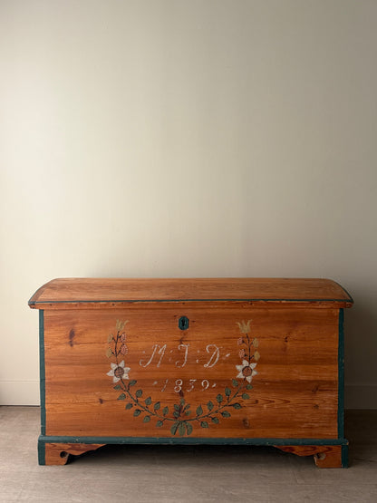 Painted pine chest