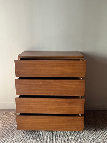 Walnut four drawer dresser