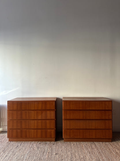 Danish teak dressers. Sold individually.