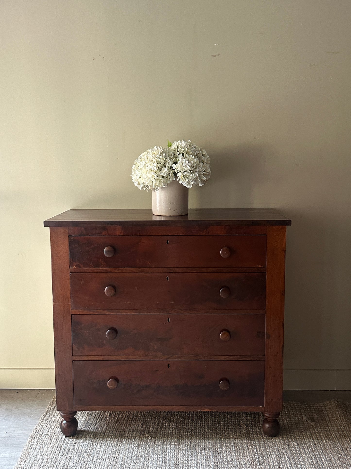 Mahogany ball foot dresser