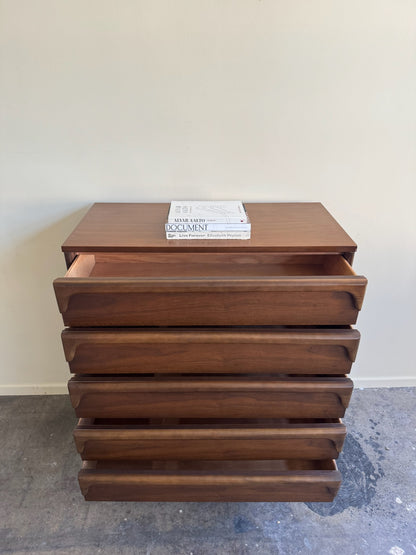 Bassett walnut tallboy dresser