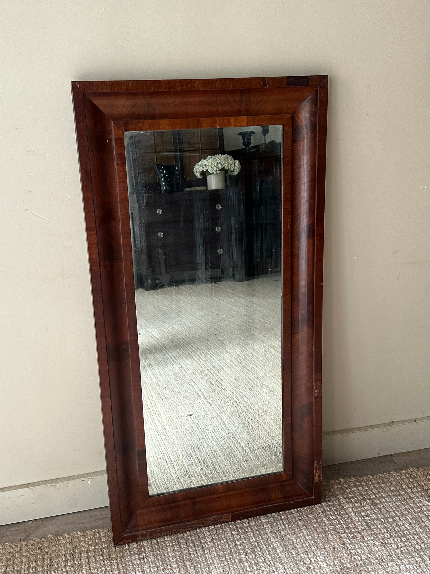Ogee walnut mirror