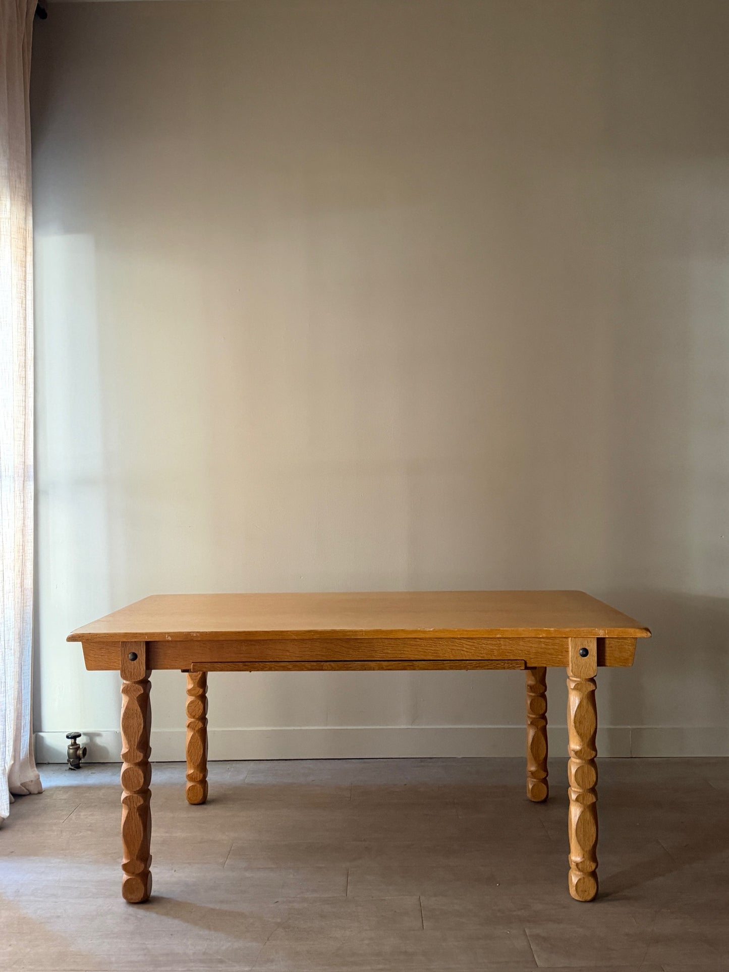 Danish oak dining table with extensions