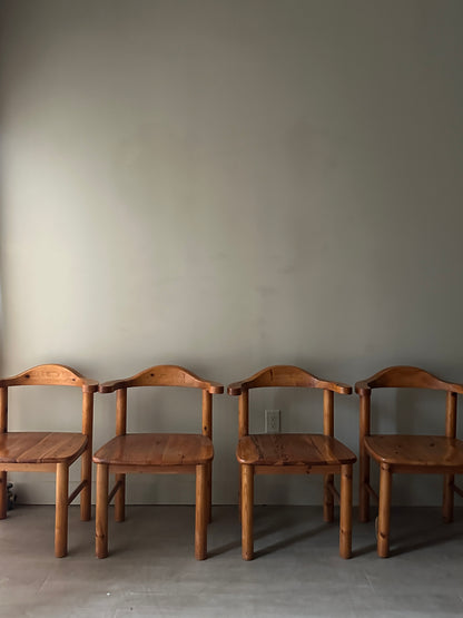 6 Rainer Daumiller pine chairs. (Sets of 2)