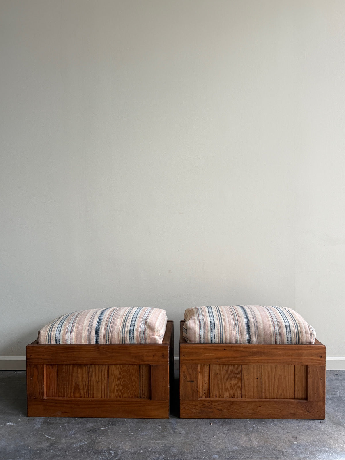 Brutalist pine stools. Sold individually.