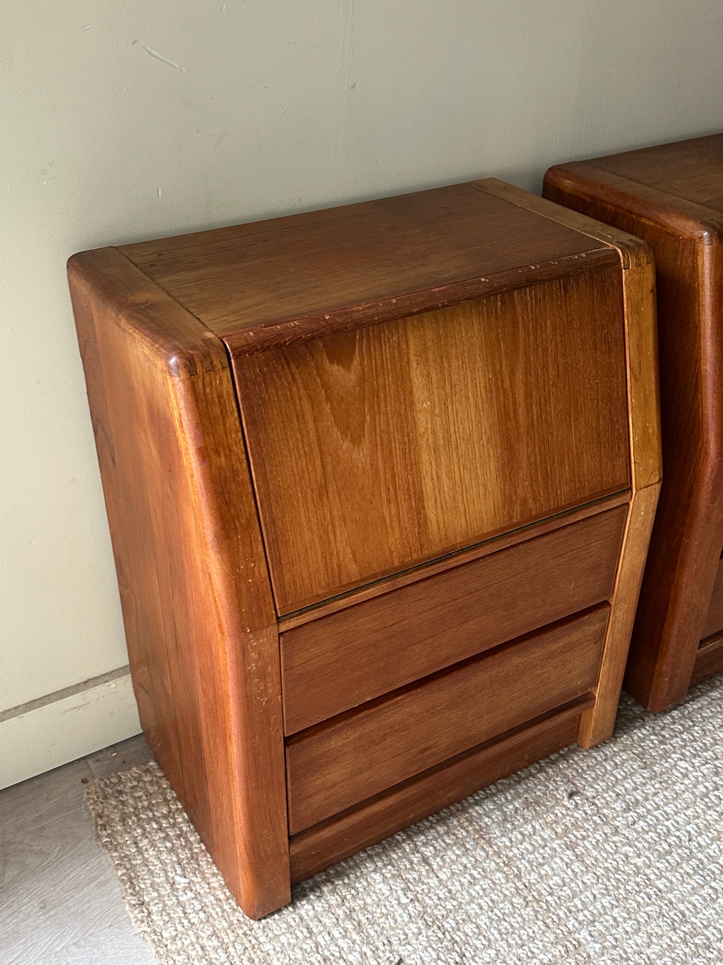 Oak side tables.