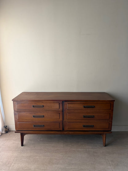 Century walnut 6 drawer dresser