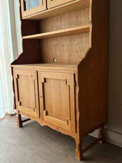 Danish oak bookcase cabinet