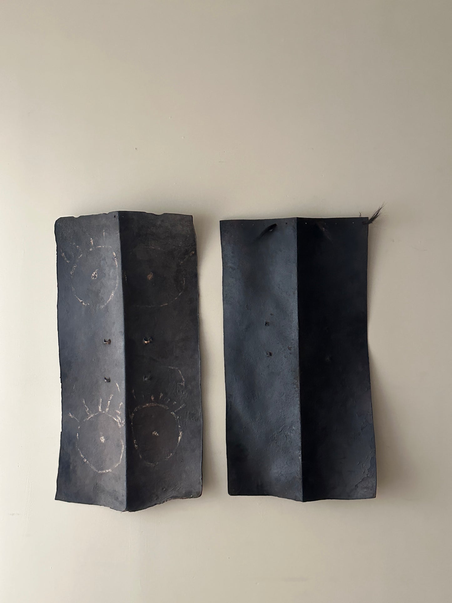 Naga tribal buffalo leather shield. (Right)