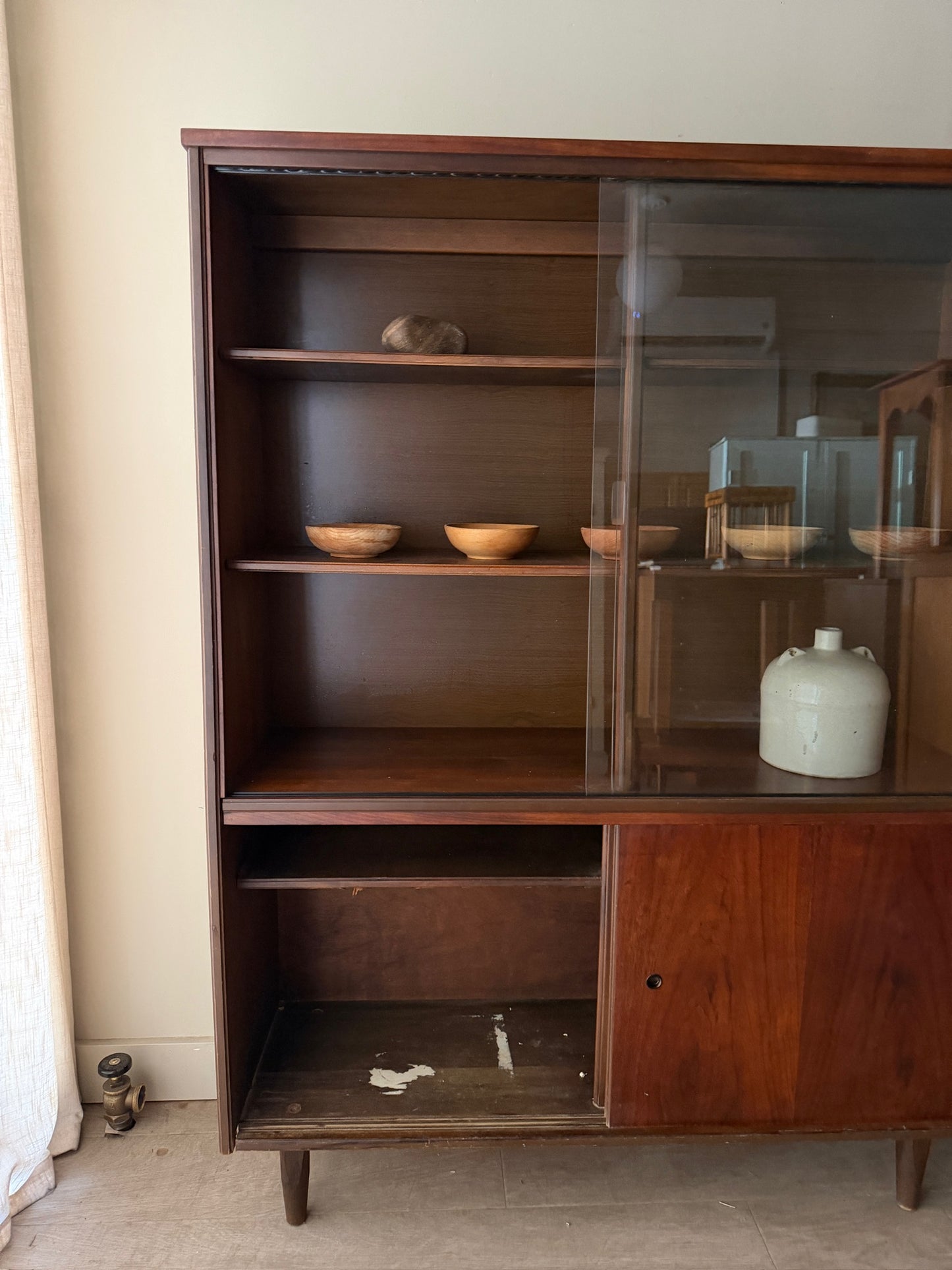 Walnut display cabinet