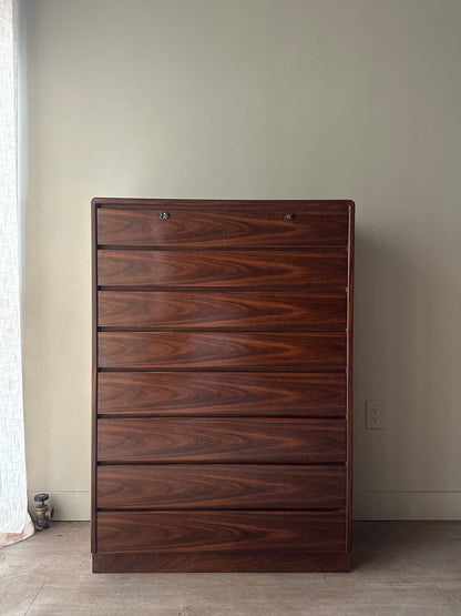 Walnut tallboy dresser