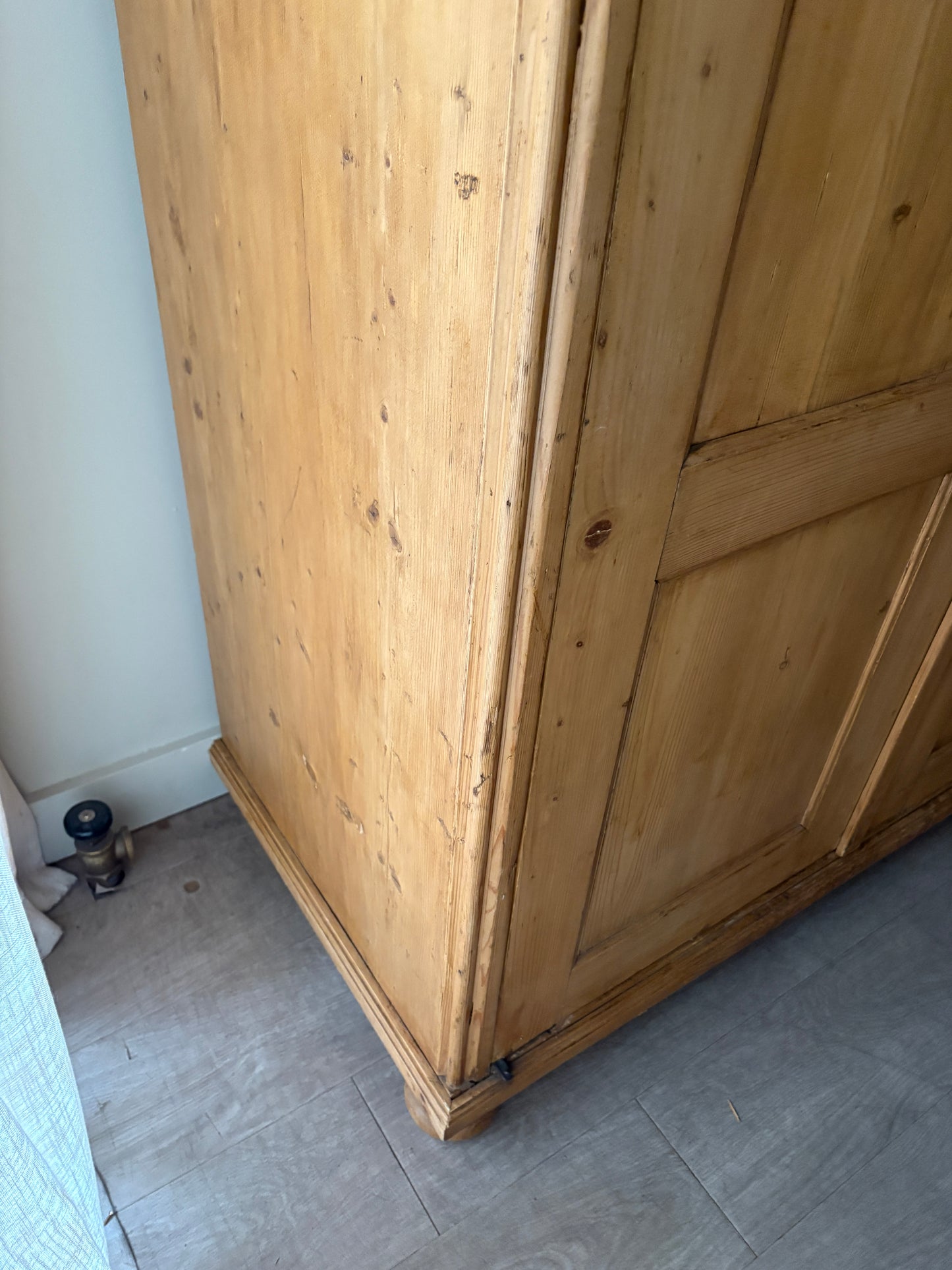 Gustavian waxed pine armoire