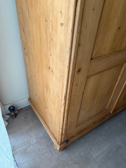 Gustavian waxed pine armoire