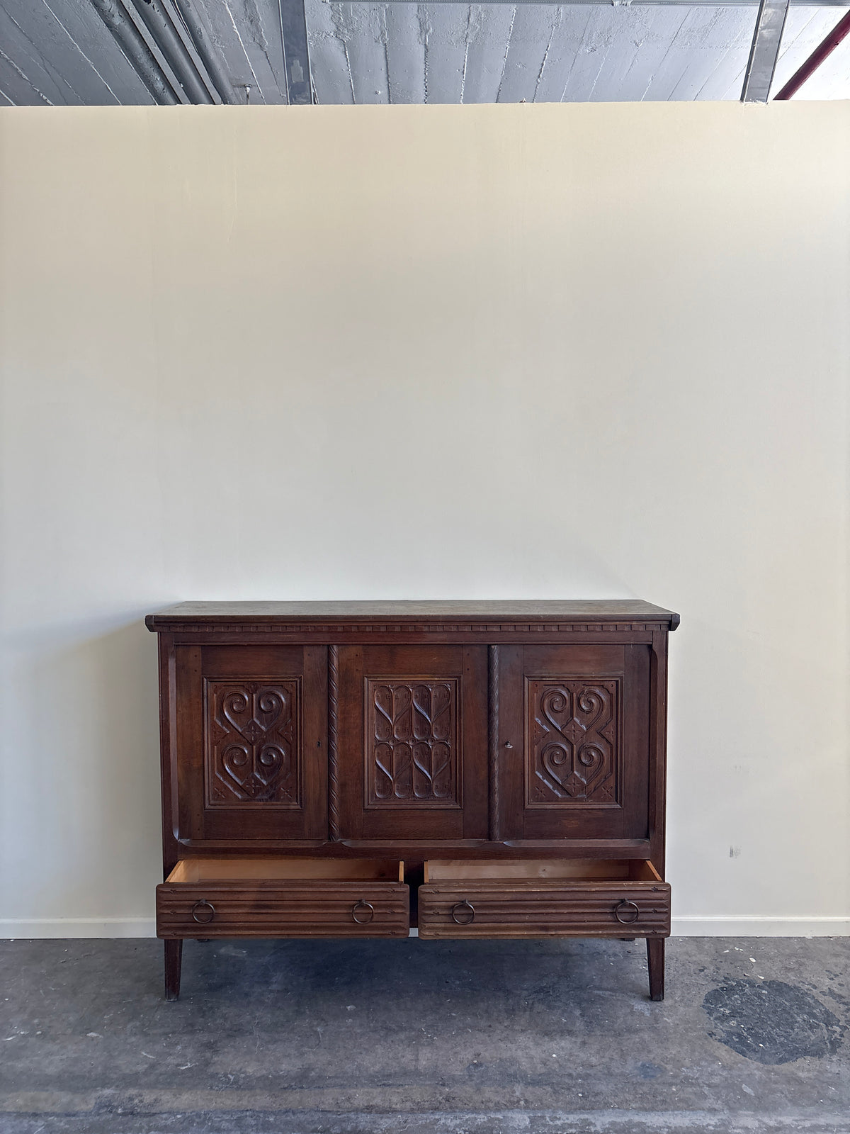Carved oak sideboard