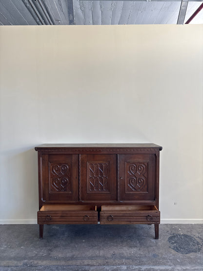 Carved oak sideboard