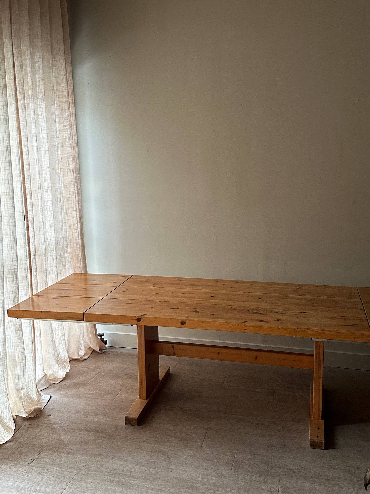 Thorso style Danish pine dining table with extensions