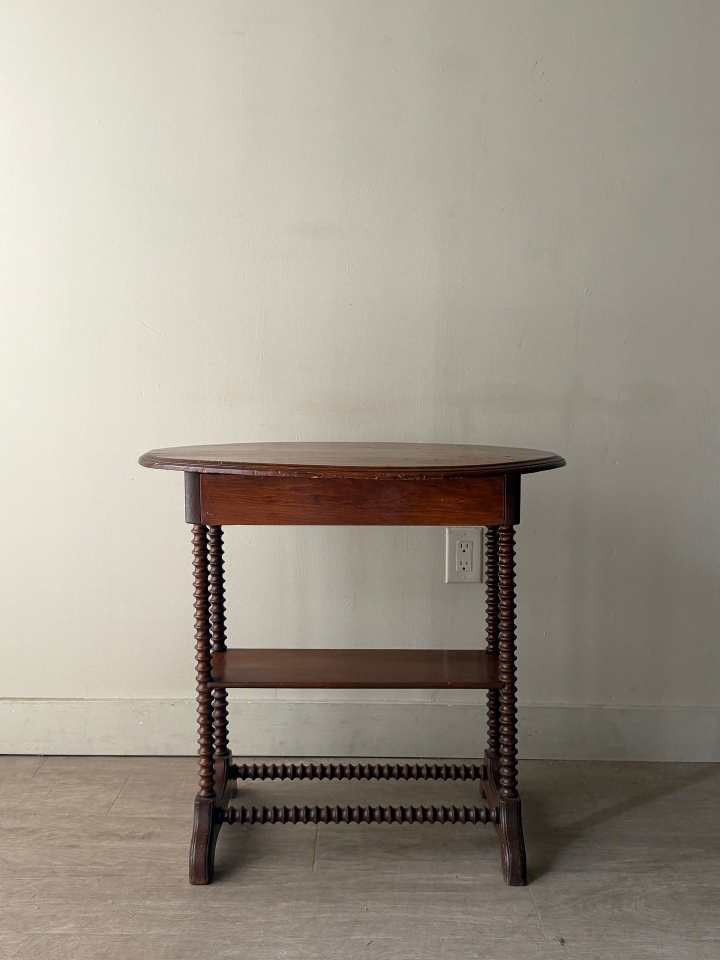 Spindle leg pine side table