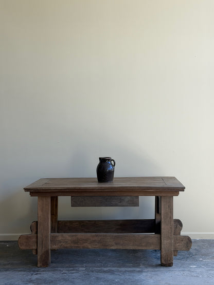 French oak dining table with extensions