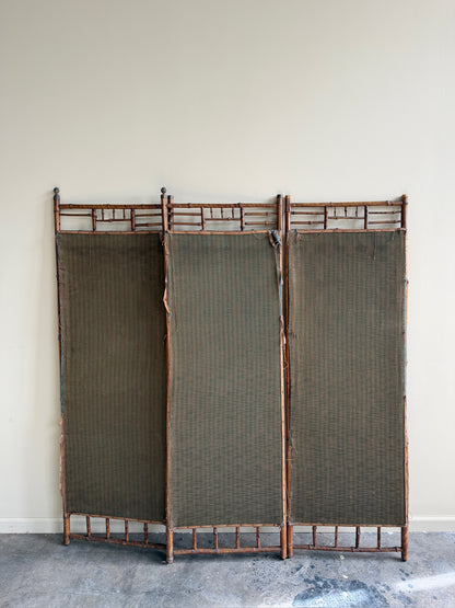 Tiger bamboo tapestry folding screen