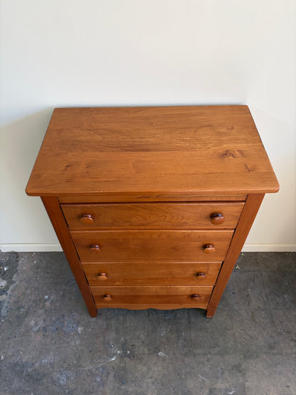 Maple four drawer dresser