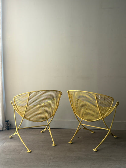 Pair of yellow Salterini orange slice chairs