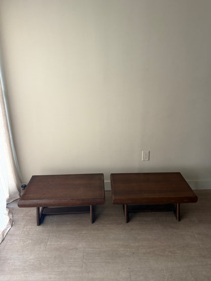 Walnut coffee tables. Sold individually.