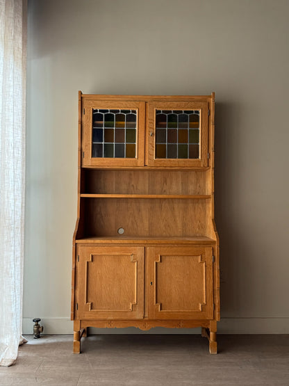 Danish oak bookcase cabinet
